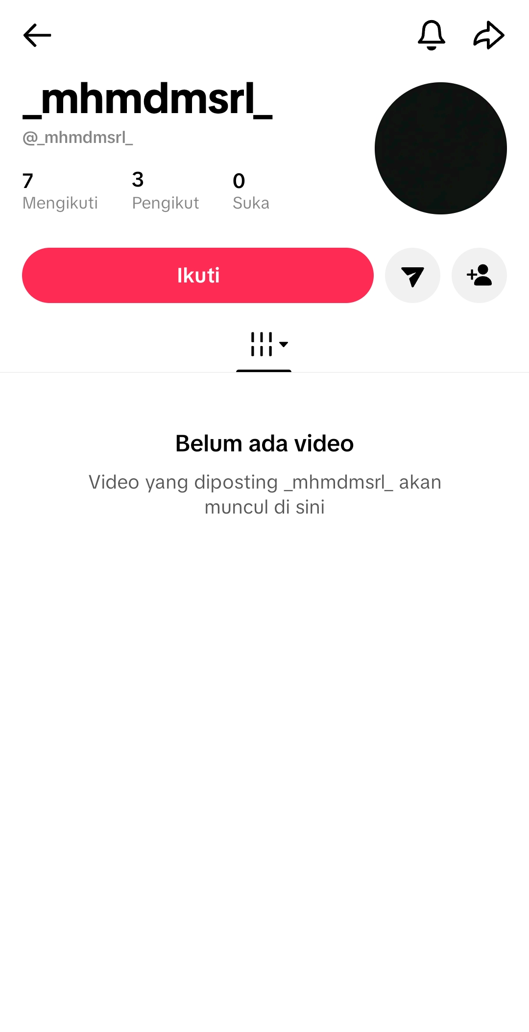 Foto Tiktok @_mhmdmsrl_, mengajak seseorang melakukan vcs